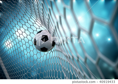 3d Rendering Soccer Ball In Goal Soccer Ball Stock Illustration