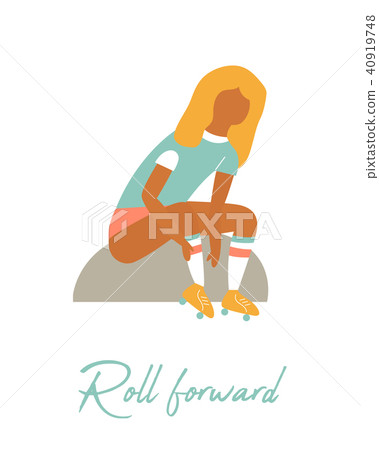 Poster with pretty roller girl 40919748