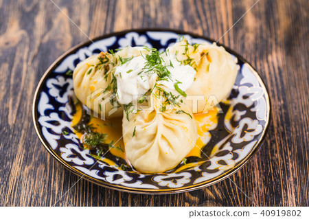 Manti. Traditional meat dish of the peoples of Central Asia Manti. Traditional meat dish of the peoples of Central Asia 40919802