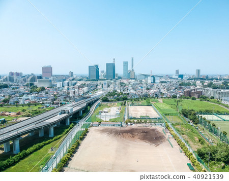 Aerial shooting Saitama Shintoshin Central and Numanuma rice field 40921539