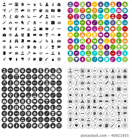 100 antiterrorism icons set vector variant 40921955