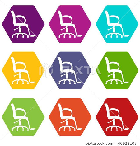Salon chair icons set 9 vector 40922105
