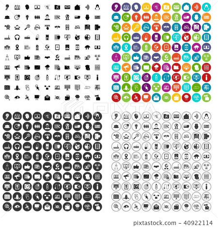 100 cyber security icons set vector variant - Stock Illustration ...