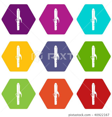 Hair curler icons set 9 vector Hair curler icons set 9 vector 40922167