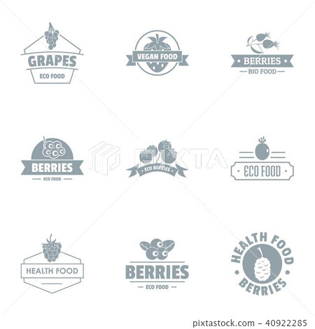 Green fodder logo set, simple style Green fodder logo set, simple style 40922285