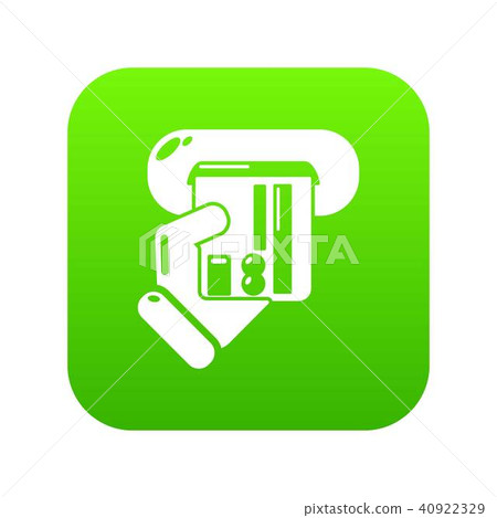 Inserting credit card icon green vector Inserting credit card icon green vector 40922329