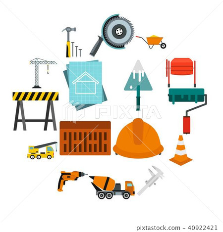 Architecture icons set, flat style 40922421