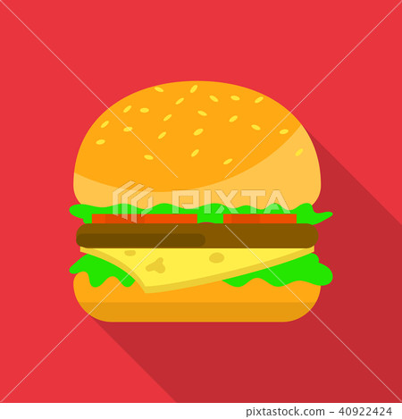 Burger icon, flat style 40922424