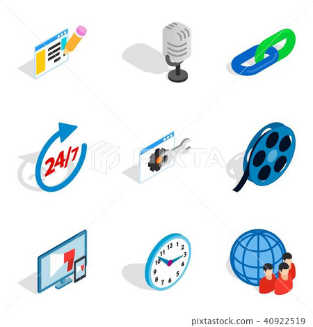 Install icons set, isometric style - Stock Illustration [40922519] - PIXTA