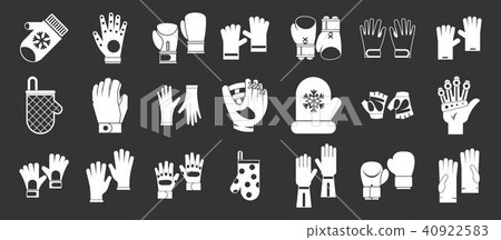 Gloves icon set grey vector 40922583
