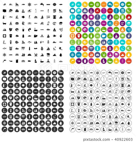 100 aquaculture icons set vector variant 100 aquaculture icons set vector variant 40922603