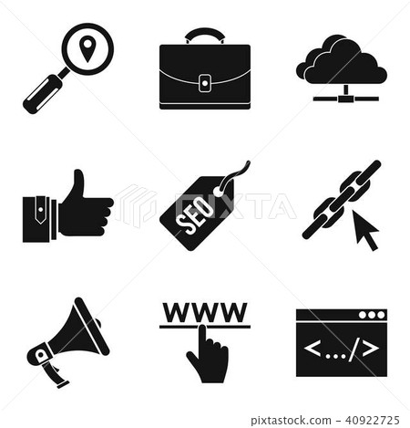 Mobile usage icons set, simple style Mobile usage icons set, simple style 40922725