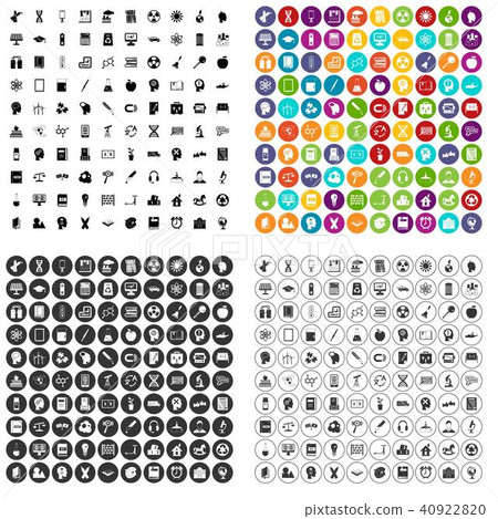 100 education icons set vector variant 40922820