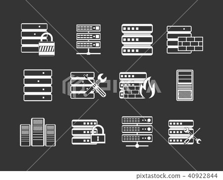 Server icon set grey vector Server icon set grey vector 40922844