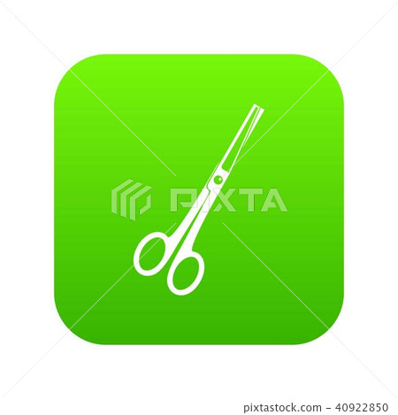 Steel scissors icon digital green 40922850