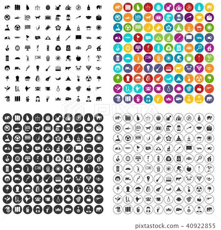 100 elephant icons set vector variant 40922855