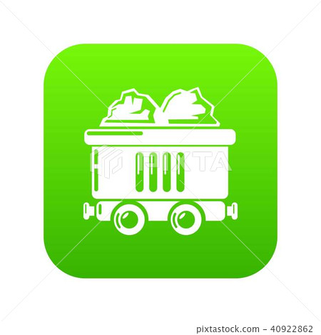 Coal car icon green vector 40922862