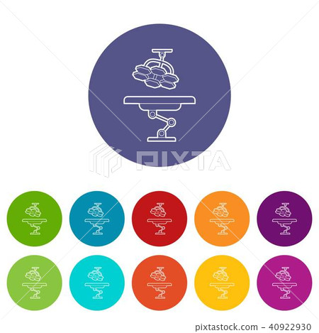 Operating table and lamp icons set vector color 40922930