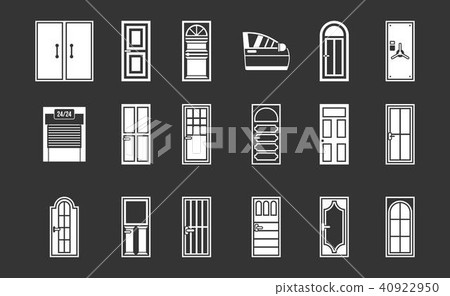 Door icon set grey vector - Stock Illustration [40922950] - PIXTA