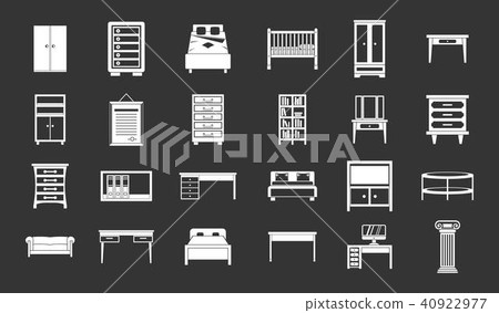 Furniture icon set grey vector Furniture icon set grey vector 40922977