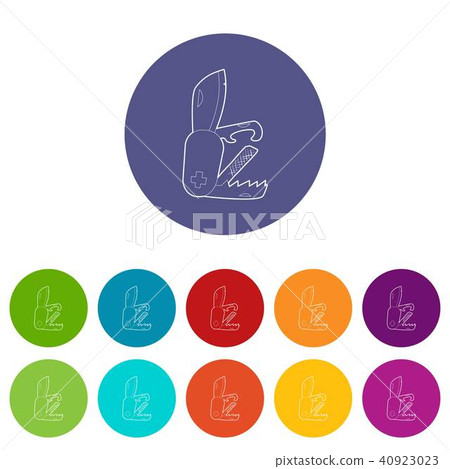 Penknife icons set vector color 40923023