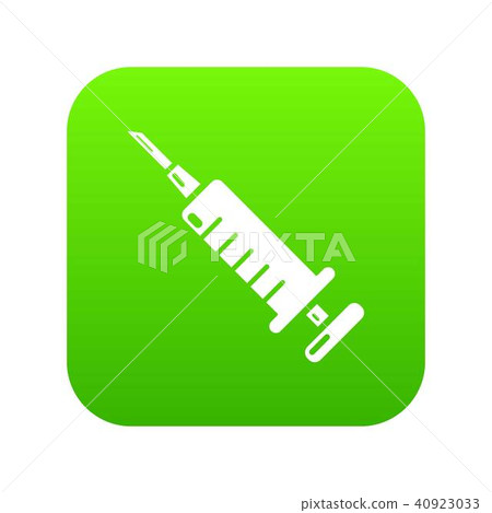 Syringe icon green vector 40923033