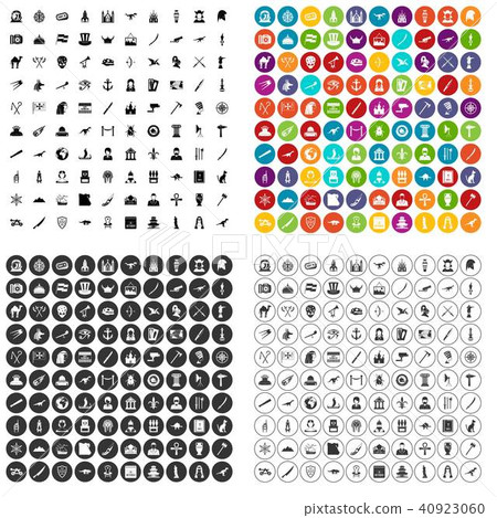 100 exhibition icons set vector variant 100 exhibition icons set vector variant 40923060