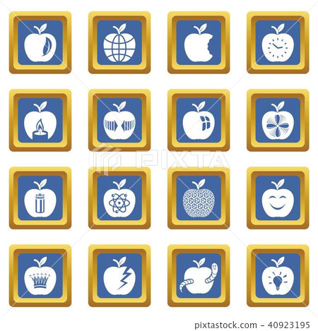 Apple logo icons set blue square vector Apple logo icons set blue square vector 40923195