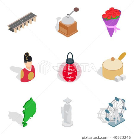 General condition icons set, isometric style 40923246