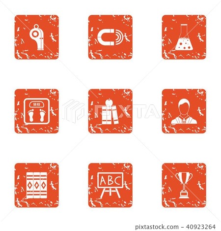 School education icons set, grunge style School education icons set, grunge style 40923264