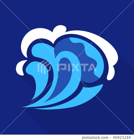 Natural wave icon, flat style Natural wave icon, flat style 40923284