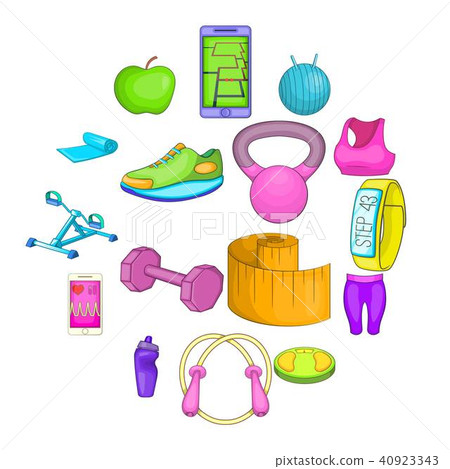 Healthy lifestyle icons set 40923343