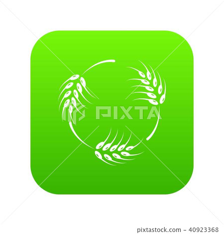 Rough wheat icon green vector 40923368