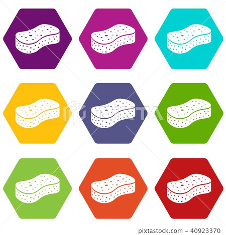 Sponge icons set 9 vector 40923370
