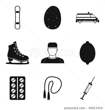 Health course icons set, simple style Health course icons set, simple style 40923458