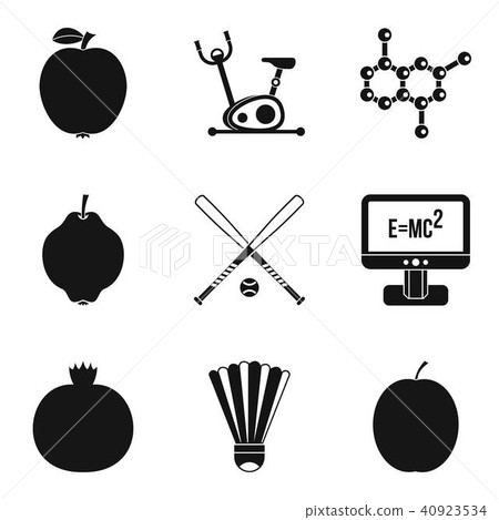 Personally icons set, simple style Personally icons set, simple style 40923534