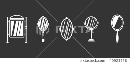 Mirror icon set grey vector 40923558