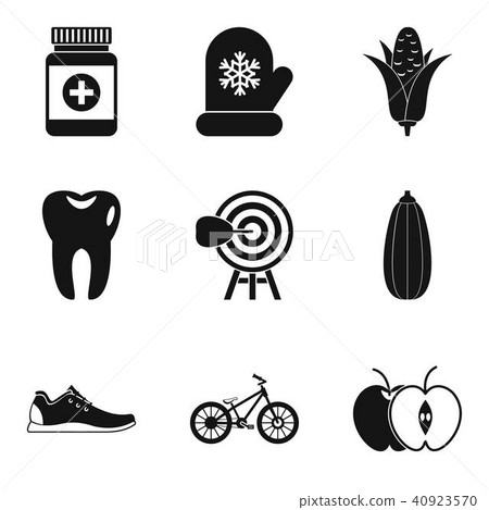 Wellness program icons set, simple style Wellness program icons set, simple style 40923570