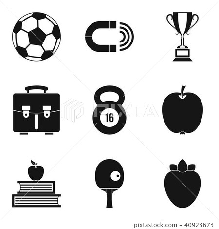 Curative place icons set, simple style 40923673