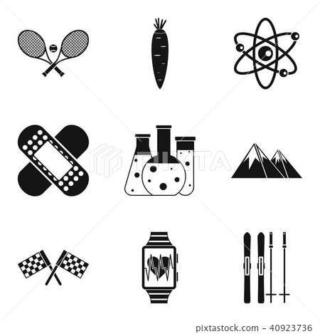 Medical nature icons set, simple style 40923736