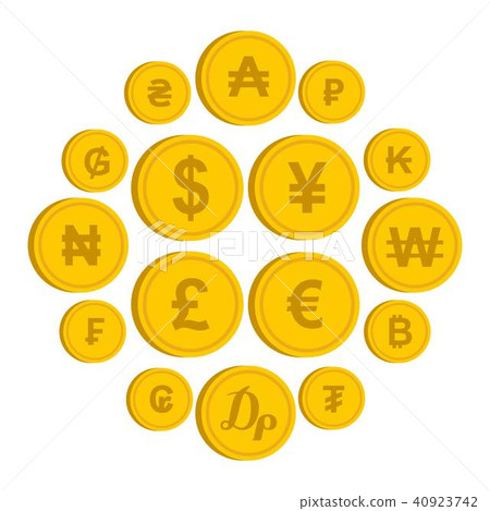 Currency from different countries icons set Currency from different countries icons set 40923742