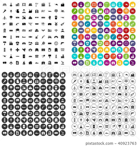 100 industry icons set vector variant 40923763