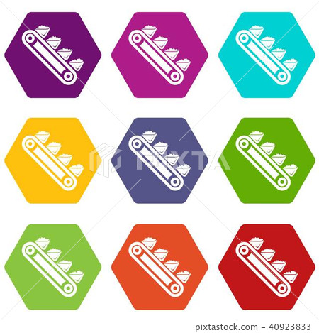 Mine equipment icons set 9 vector Mine equipment icons set 9 vector 40923833