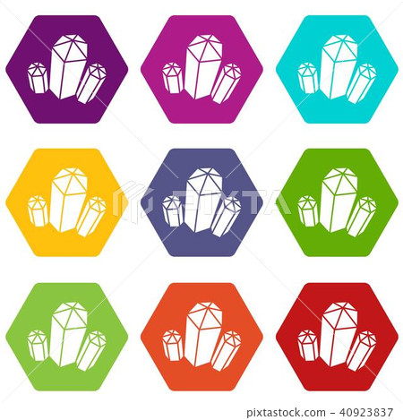 Diamond icons set 9 vector Diamond icons set 9 vector 40923837