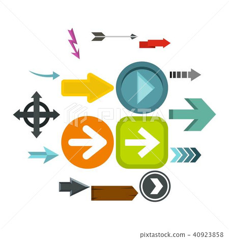Arrow icons set, flat style 40923858