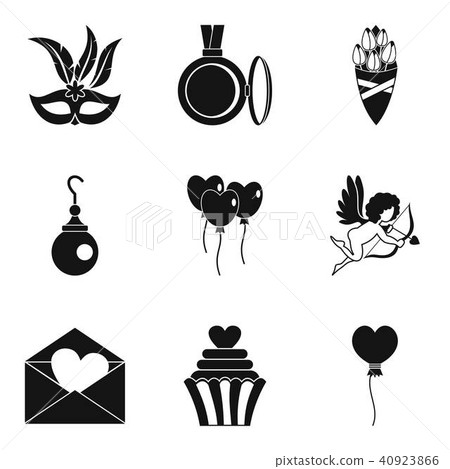 Spouse icons set, simple style Spouse icons set, simple style 40923866