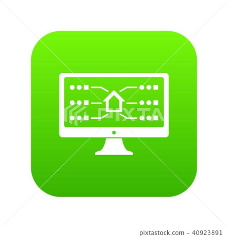 Monitor icon green vector 40923891