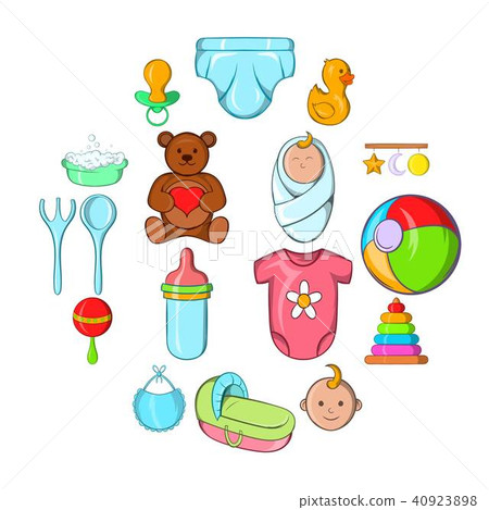 Baby icons set, cartoon style 40923898
