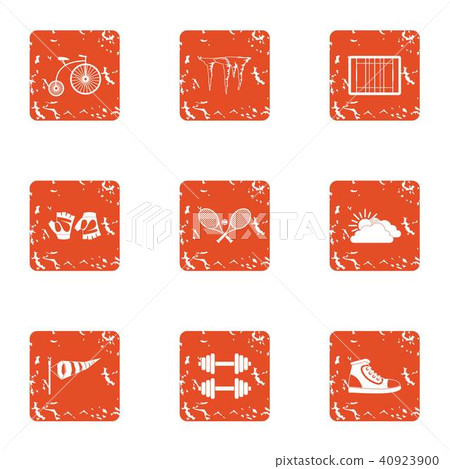 Sport execute icons set, grunge style Sport execute icons set, grunge style 40923900