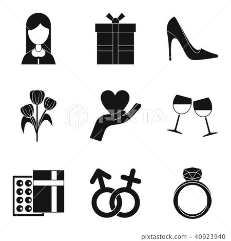 Mate icons set, simple style Mate icons set, simple style 40923940
